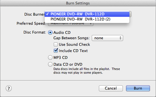 itunes disc burner software download