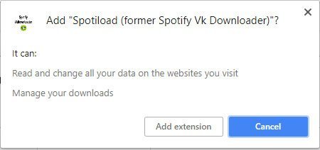 Add Spotiload Extension